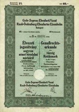 Raab Oedenburg Ebenfurt Eisenbahn 1940 Gy&ouml;r Wien Budapest Trianon 40 Reichsmark