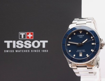 [Near MINT+] Tissot Seastar T120.410.11.041.00 40mm Blue Dial Men's Quartz Watch