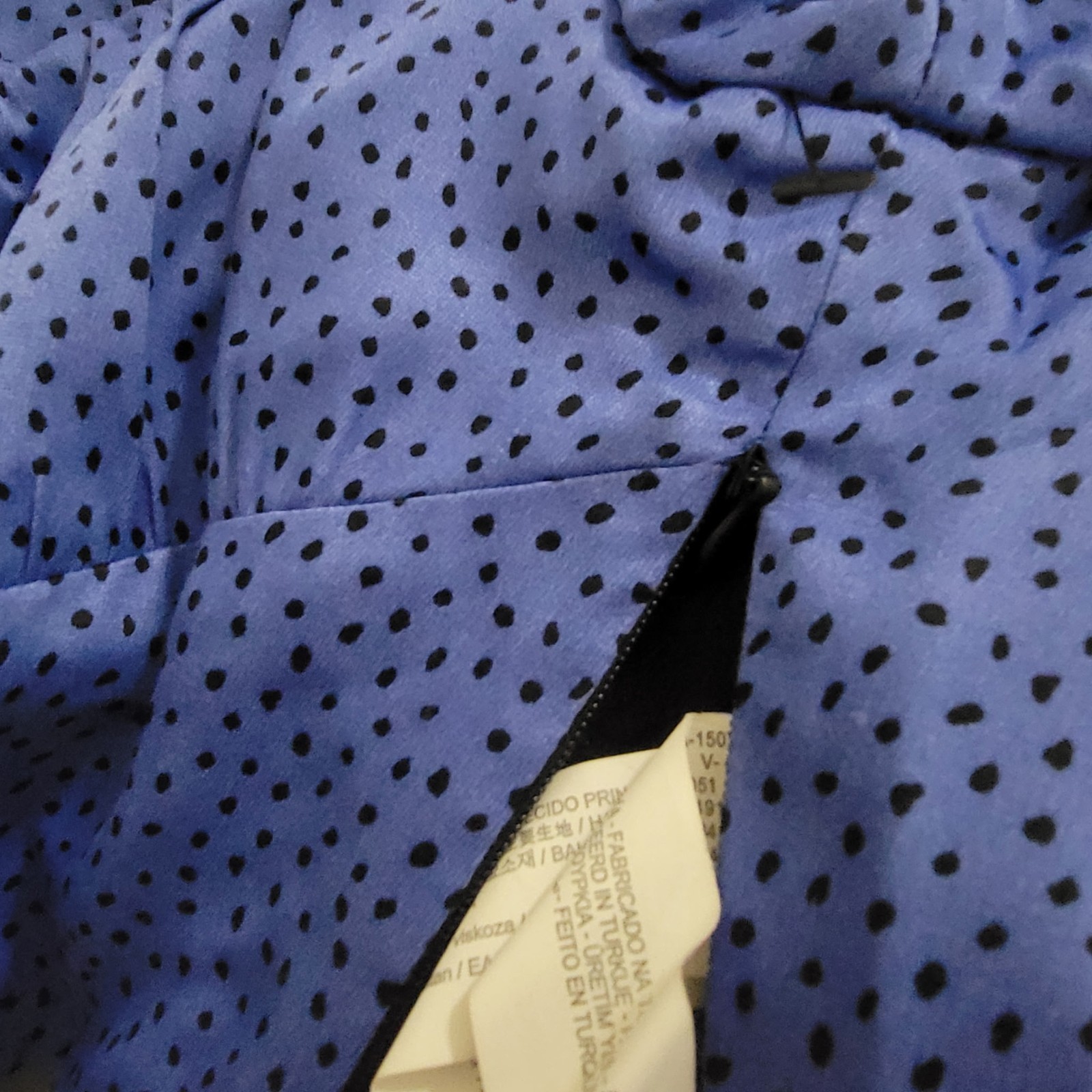 Zara Blue And Black Satin Polka Dot Crop Top Medium Contemporary Modern Urban image 4