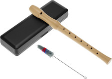 Maple Wood Soprano Recorder in C German Fingering with Case Bag Cleaning Rod Set