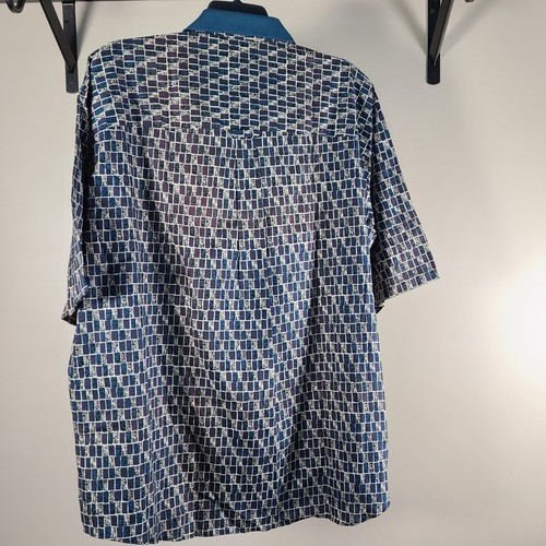 NWT Vtg Roundtree & Yorke Polo Shirt Mens 2XL Geometric Cotton Grandpa Core - Picture 3 of 15