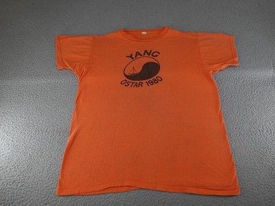 Vintage Sailing Shirt Mens Medium Orange 80s Ostar 1980 Race Competition USA