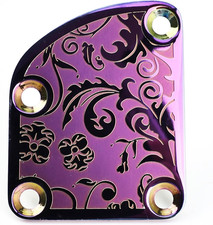 Engraved Steel Purple Guitar Bass Neck Plate Fit Telecaster / Stratocaster