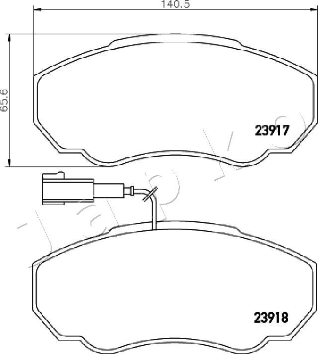 Fits JAPKO 500222 BRAKE PAD SET, DISC BRAKE