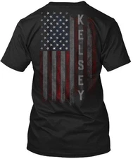 Kelsey Family American Flag T-Shirt Made in the USA Size S to 5XL