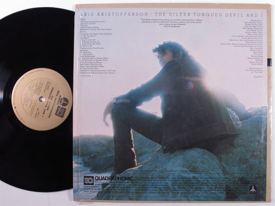 KRIS KRISTOFFERSON The Silver-Tongued... MONUMENT LP VG++ quadraphonic SHRINK z - Image 2 of 2