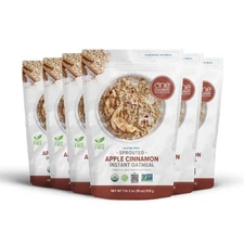 Organic Sprouted Instant Oatmeal, Non-GMO, Vegan, Gluten-Free Apple Cinnamon