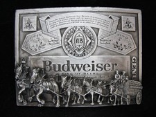 OA09143 VINTAGE 1970s  GENUINE BUDWEISER KING OF BEERS  CLYDESDALES BUCKLE