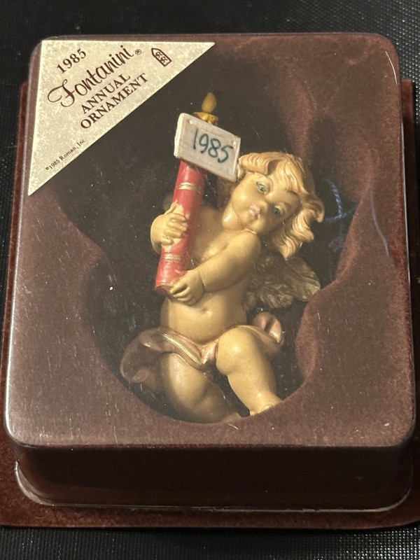 VTG 1985 Fontanini Christmas Ornament Cherub Angel Italian w/Box