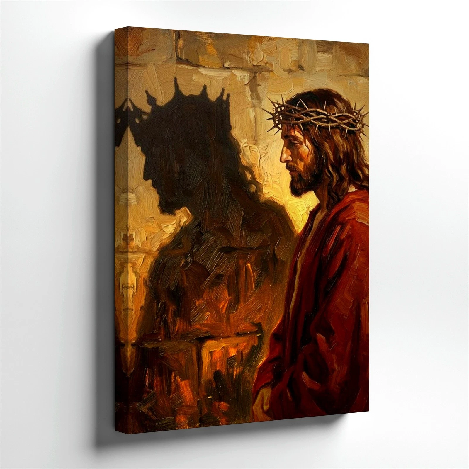 Wall Art Jesus Crown of Thorns Christian Religious Painting Canvas Print Decor