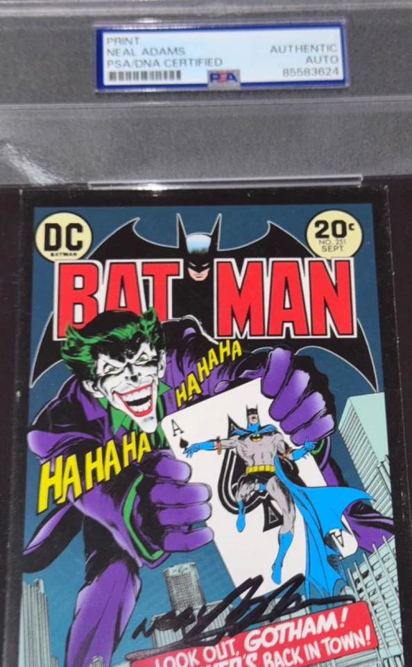 Neal Adams "Batman #251 The Jokers Back Artist" Signed DC Comics Postcard PSA - Image 3 of 4