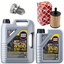 Motoröl Filter Set 5W-40 LIQUI MOLY 6 Liter + Schraube für Audi Seat Skoda VW
