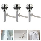 3 Pcs Toilet Tank Supplies Single Flush Push Button Lever Kit Water