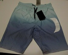 NW Hurley blue boys youth shorts swimsuit trunk sz Small 6 / 8 stripe