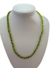 Green Glass Beaded Necklace With Silver-Tone Clasp