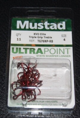 KVD Elite Triple Grip Treble Hook – 2X Short, 1X Strong, Red Size 2 - View #7