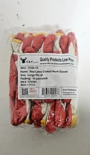 G & F 3106 Work Gloves Knit Palm Latex Dipped String Knitted Red One Size