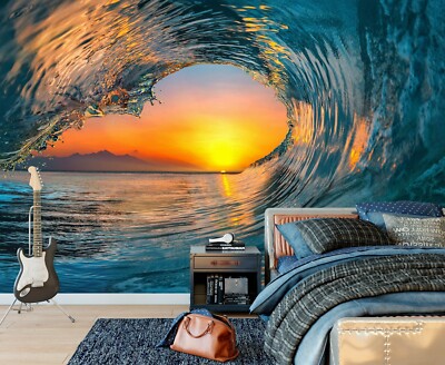 3D Sunny Waves G4514 Wallpaper Wall Murals Removable Self-adhesive Honey