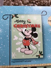 NEW Disney Vintage Mickey Merry Christmas Garden Flag 12x18"