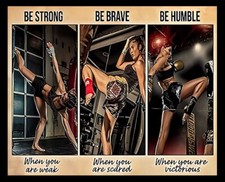 BGM Be Strong Be Brave Be Humble Workout Kickboxing COLOR  3X5"MAGNET