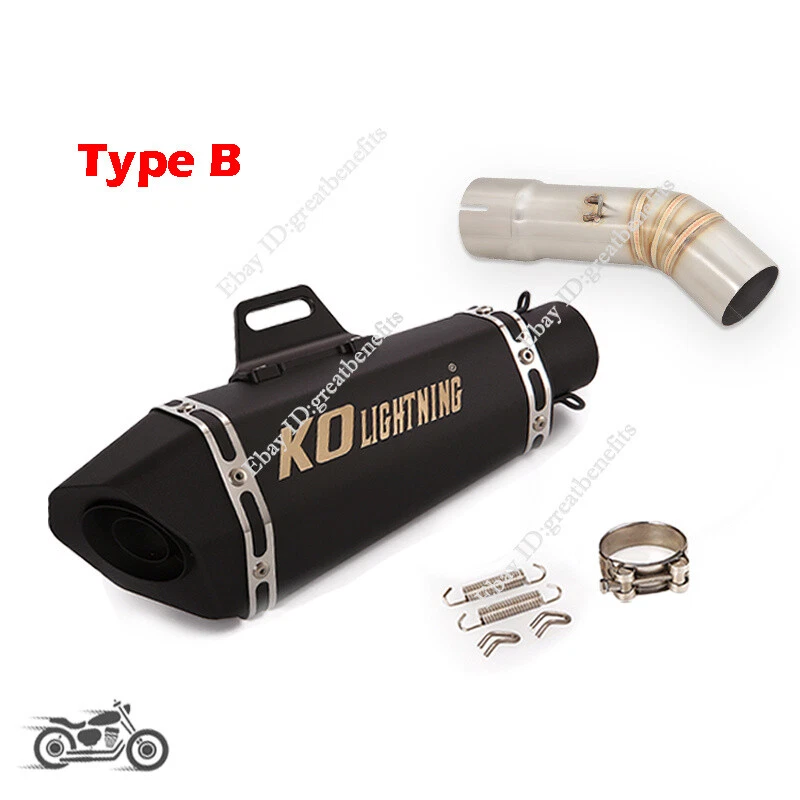 Sistema de tubo de conexión de escape medio 345 mm silenciador escape deslizable para Yamaha FZ8 FZ8N Foto 4 de 4