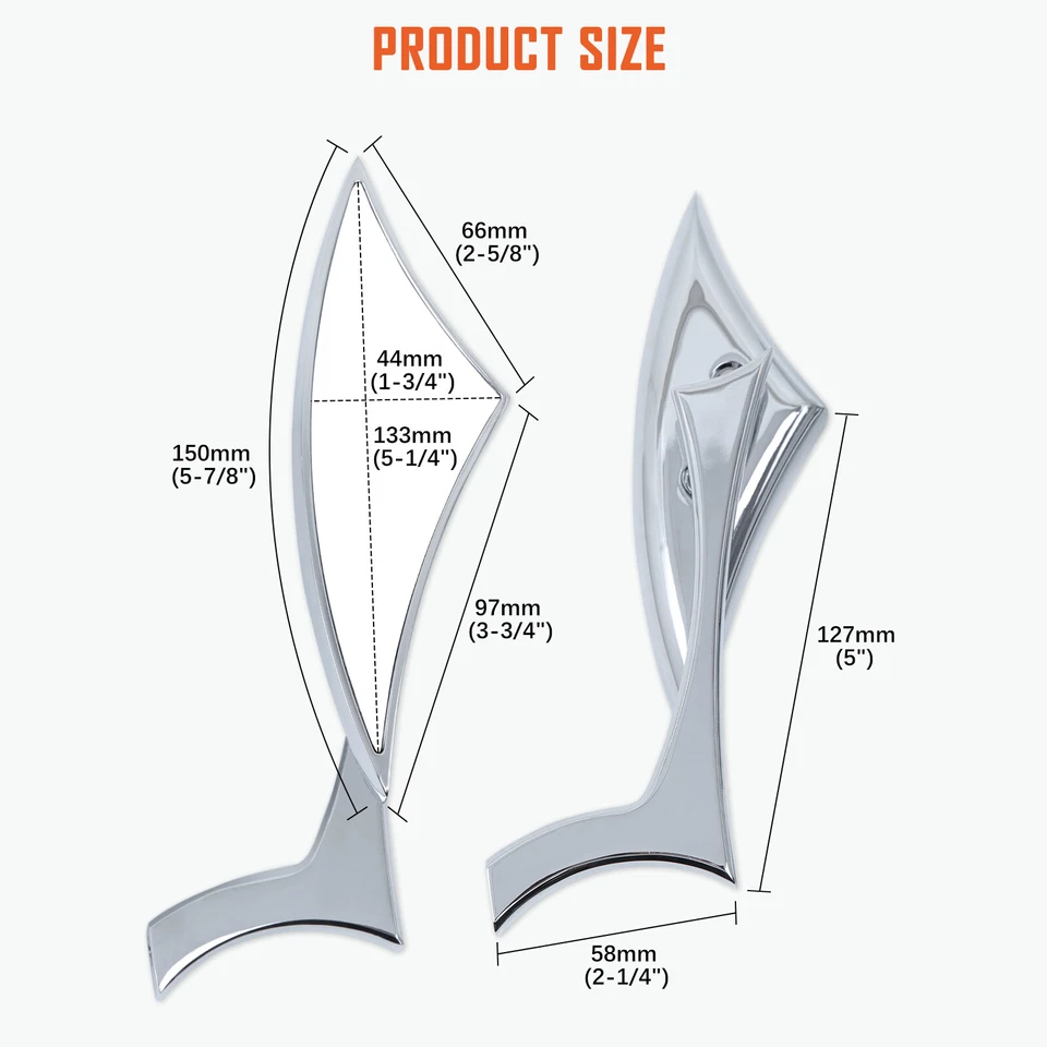 Пара хромированных боковых зеркал заднего вида для Honda CM400T CM125 CM250C CM400 CM450A - Изображение 2 из 4
