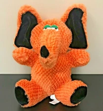 Orange 11" Stuffed Plush Elephant Good Stuff Green Eyes Super Soft