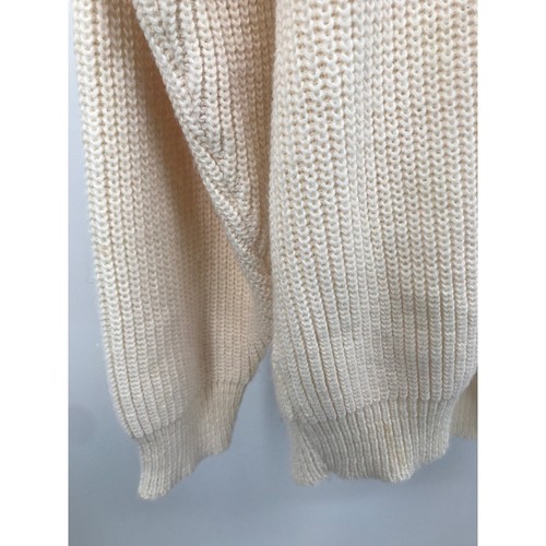 Le Tigre Vintage Mens Cream Rib Knit Crew Neck Sweater Tall Man XXL - Picture 3 of 6