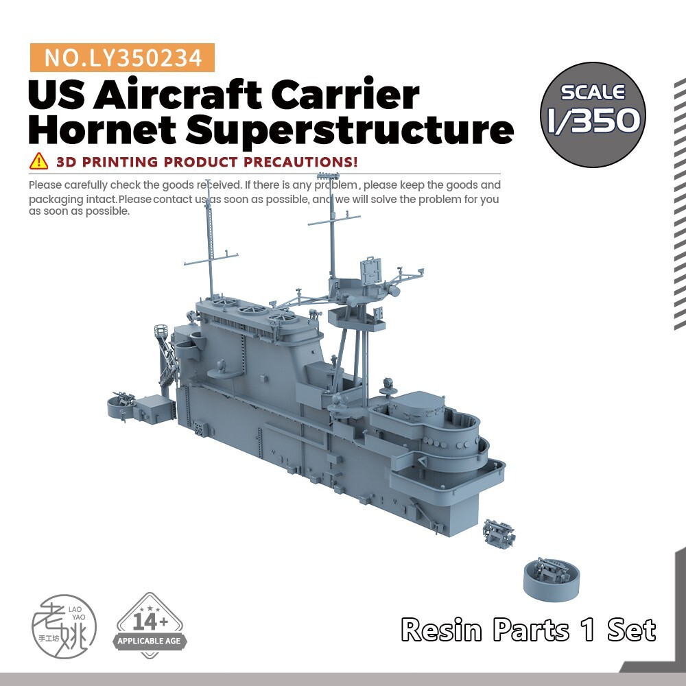 1/350 Model Upgrade Parts US Aircraft Carrier Hornet Superstructure