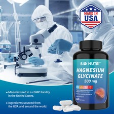 Magnesium Glycinate 500mg 240 Capsules For Sleep Stress Relief Support Bone Lot - Image 4