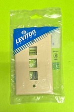 Leviton 41080-3IP 1-Gang IVORY Quickport 3-Port Thermoplastic Wall plate Cover
