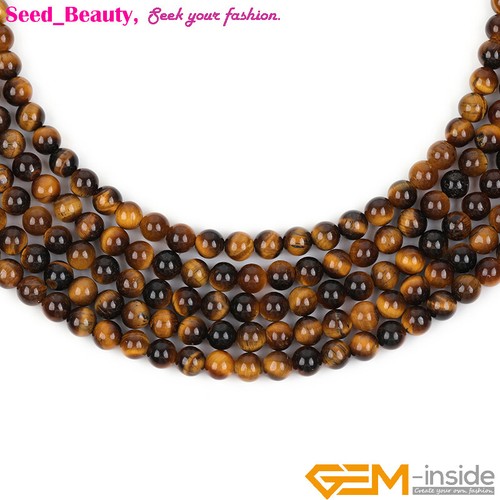 Round Natural Yellow Tiger's Eye Gemstone Beads For Jewelry Making Strand 15" - 第 26/63 張圖片