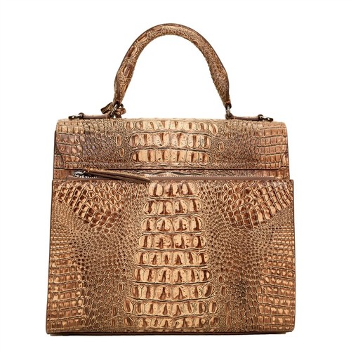 Raviani Crocodile & Calfskin Satchel Bag W/Adjustable Shoulder Strap - Picture 19 of 53