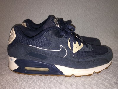 Men's 9.5 Nike Air Max 90 Premium Armory Navy Blue Sail Gum Sneakers  700155-403 | eBay