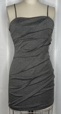 MISTIC WOMEN'S BODYCON MINI DRESS SPAGUETTI STRAPS  BACK ZIP GRAY SIZE SMALL 