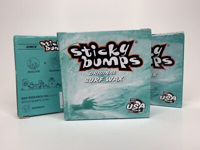  Sticky Bumps Surf Wax Base Coat Lot Of 3 Hand made in the USA New