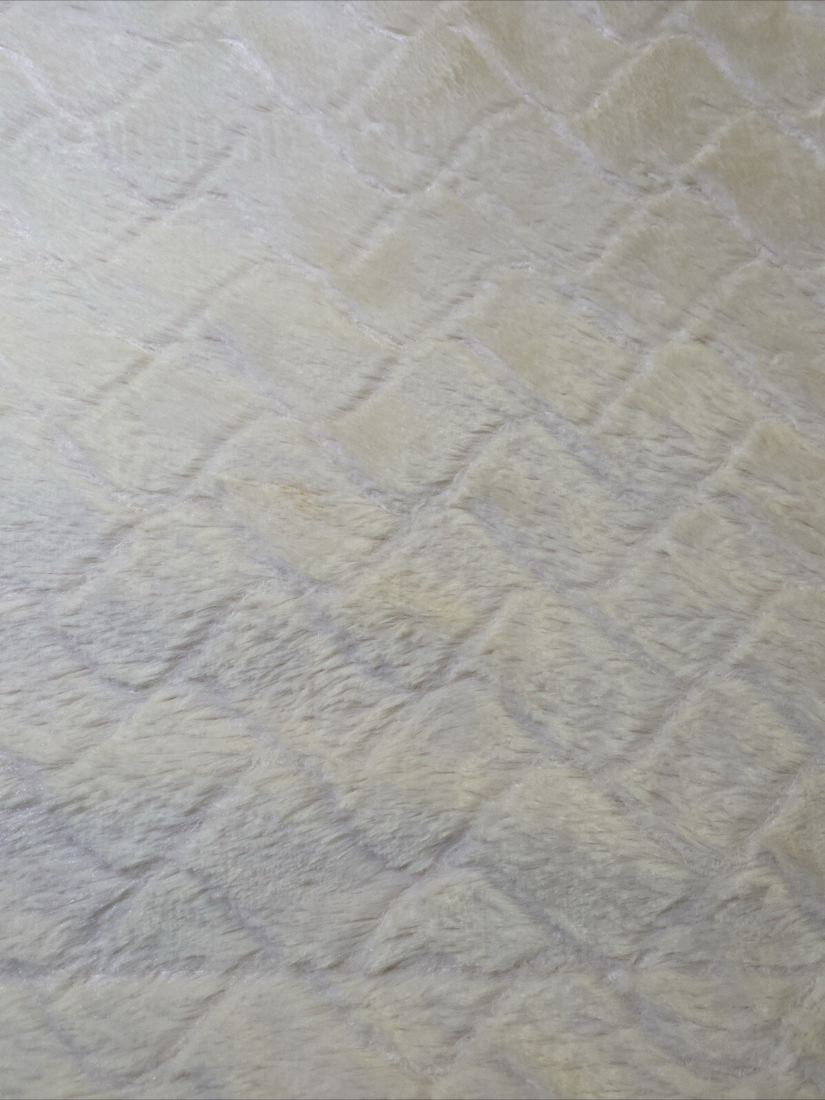 RUNT 1478 Baby Blanket Zig Zag Embossed Wavy Line Cream Minky Plush Fleece Lovey