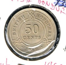 BRITISH HONDURAS - 50 CENTS 1962 UNC KM# 28