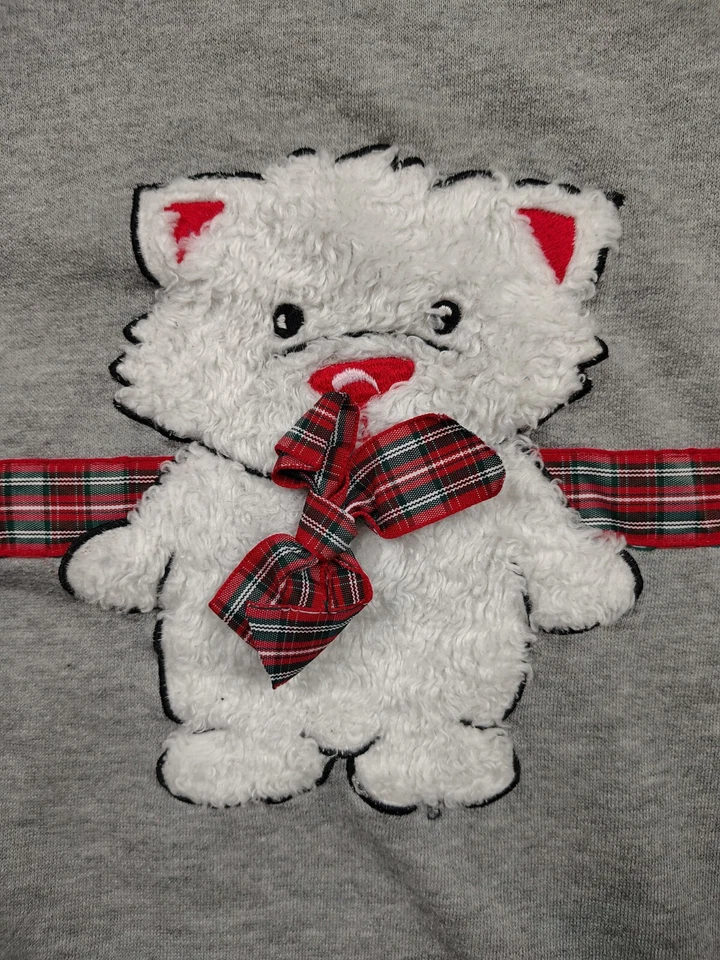 Винтажный основные издания белый котенок длинная длина сна толстовка женщин M серый - Изображение 2 из 4