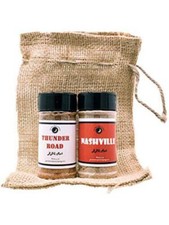 BBQ Seasoning Dry Meat Rub Gift Set  Vintage Burlap Gift Bag Included 2 count 
