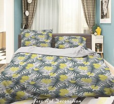 3D Floral Leaves Pattern Yellow Quilt Cover Set Duvet Cover Bedding Pillowcases