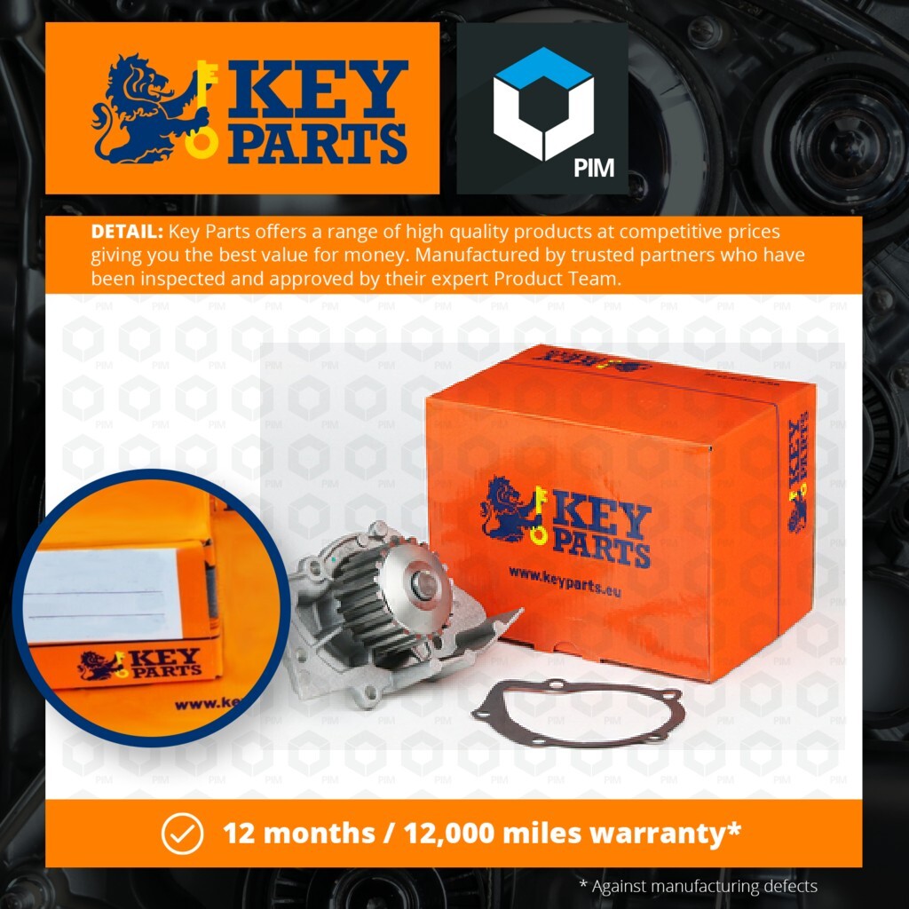 Water Pump fits PEUGEOT 307 3E, 3H 2.0D 01 to 08 Coolant KeyParts 1201C4 Quality