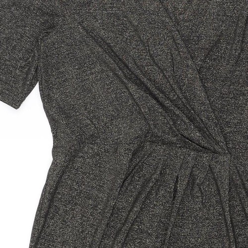 Oasis Womens Grey Polyester Blend Pencil Dress Size L V-Neck - Picture 9 of 10
