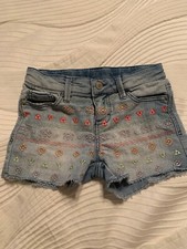Cherokee Girls Printed Light Wash Jean Shorts Size Medium