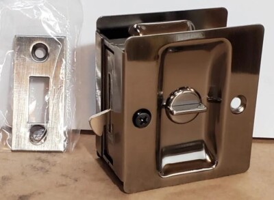 NEW( Lot of 10) Weiser W1031-15A-B Square Pocket Door Locks, Polished Chrome