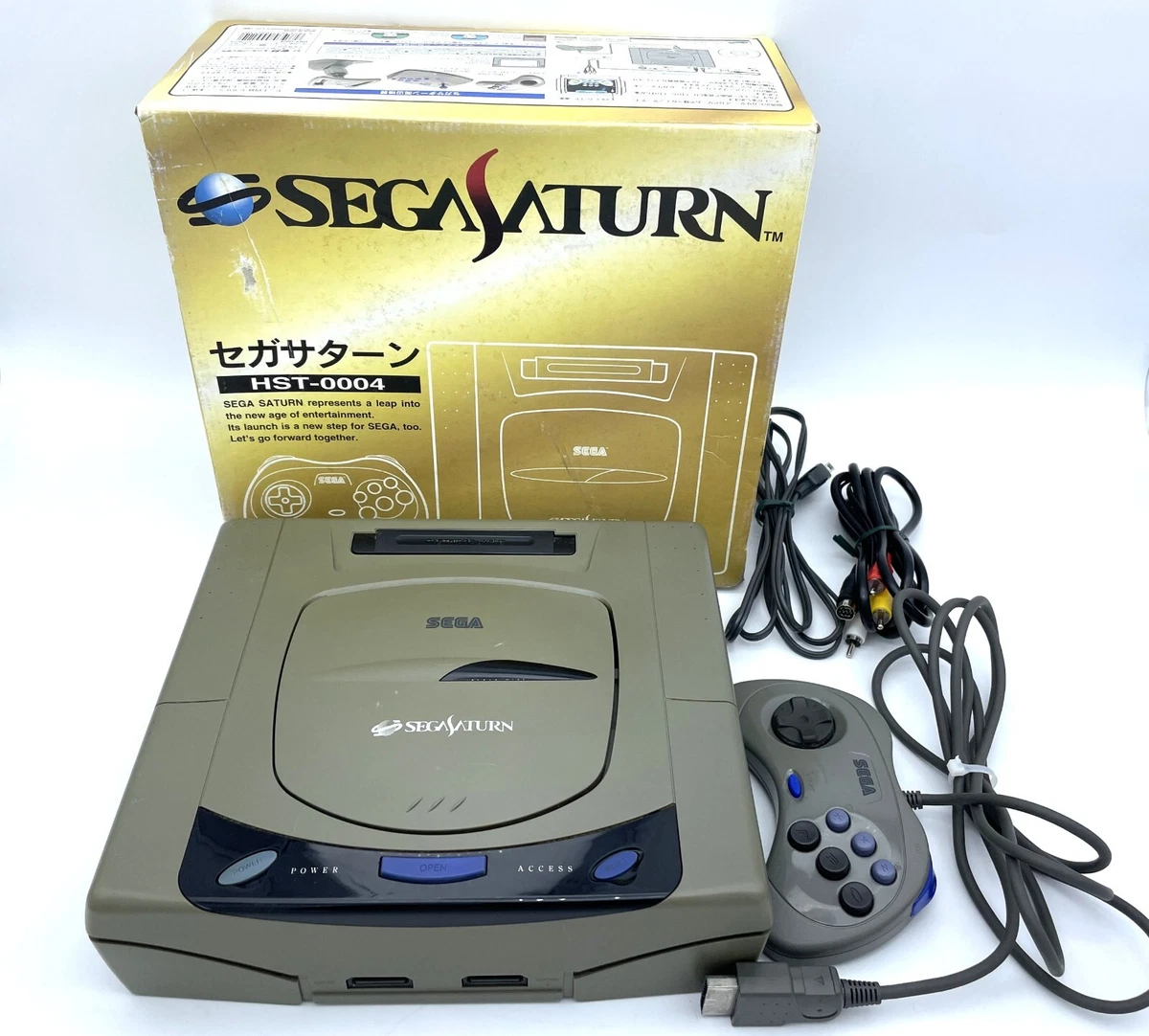 Sega Saturn Console Gray HST-0004 Japanese Version Boxed Tested from JAPAN