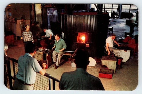 Making Of Steuben Glass Corning Glass Center New York Vintage Postcard BAS25