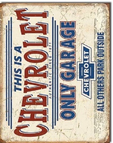 Chevrolet Only Chevy Racing Weathered Garage Shop Man Cave Retro Wanddeko Schild - Bild 3 von 4