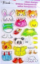 Cute Animals Clear Stamp Set by Stampendous NEW! Bunny Dog Cat Duck Bear Lamb