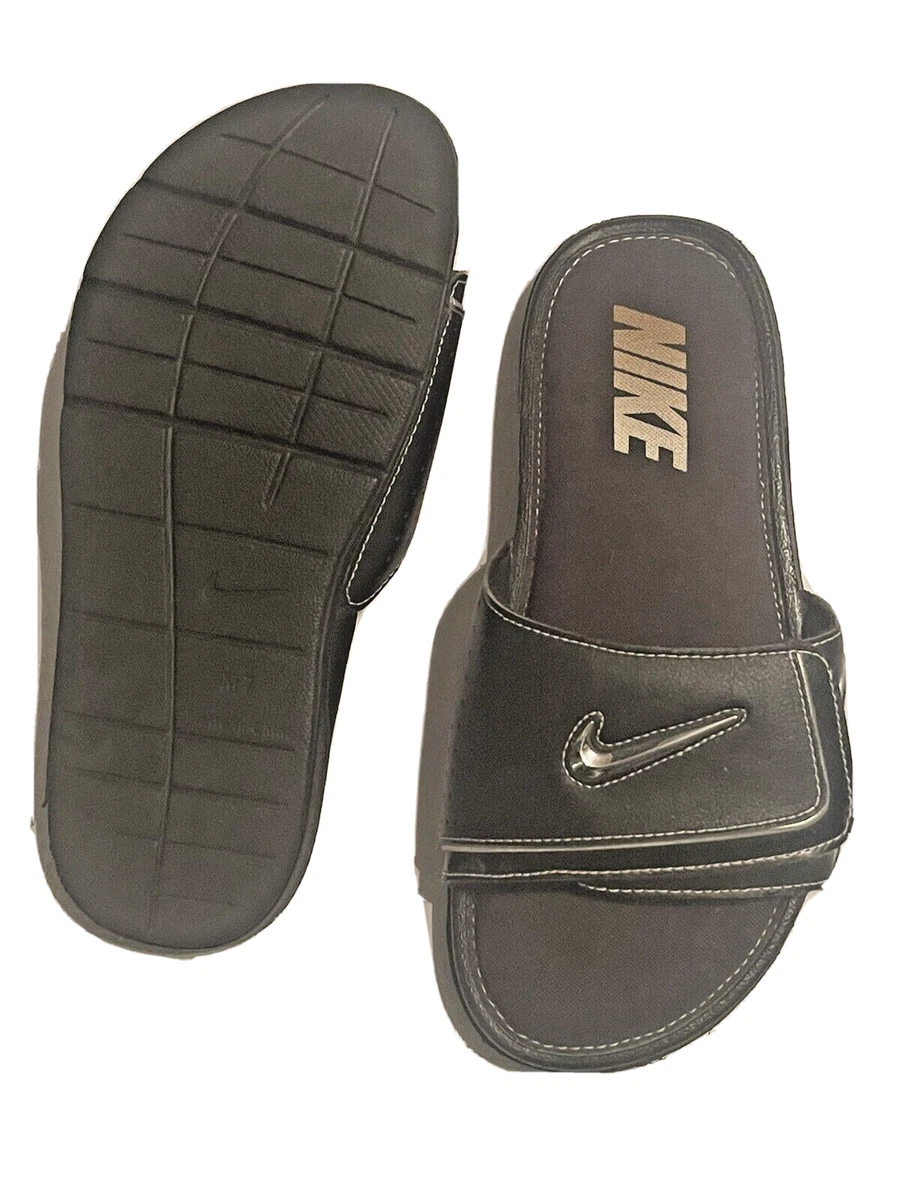 NIKE BLACK COMFORT CUSHION FOOTBED SANDALS SLIP SLIDES Unisex size 7 eBay